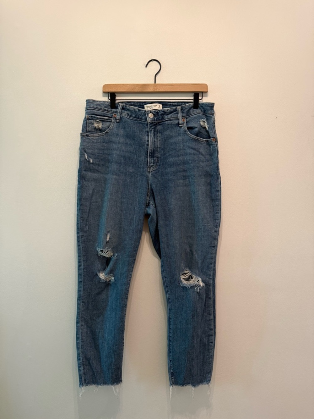 Abercrombie & Fitch Medium Blue Super Skinny Ankle High Rise Jeans
